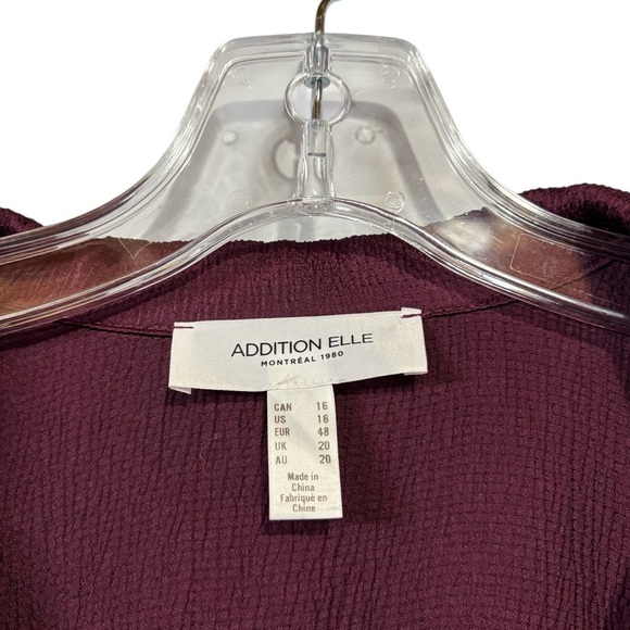 NWOT, Addition Elle, Plus Size Burgundy Wrap Dress, 16W - Picture 3 of 8